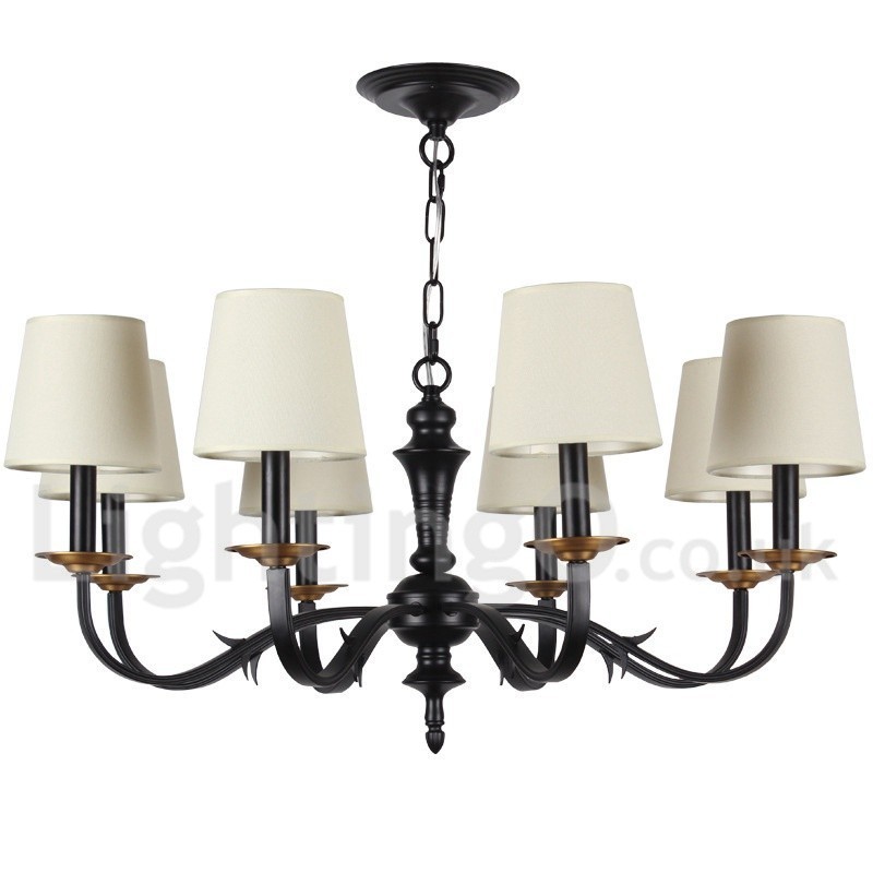 Lámpara de araña estilo vela retro de 8 luces