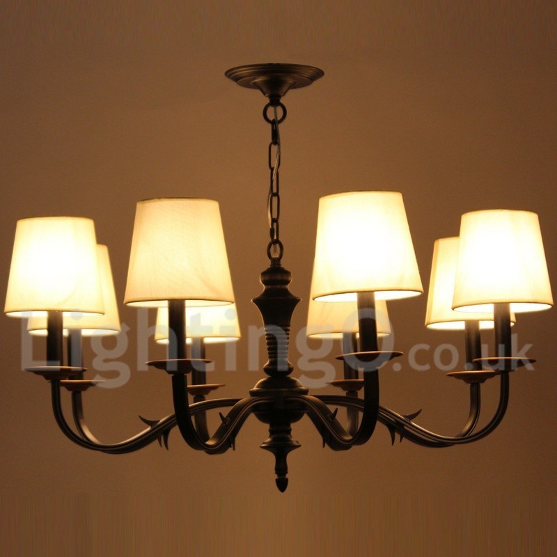 Lámpara de araña estilo vela retro de 8 luces