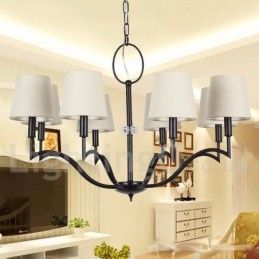 Lámpara de araña moderna contemporánea de 8 luces estilo vela