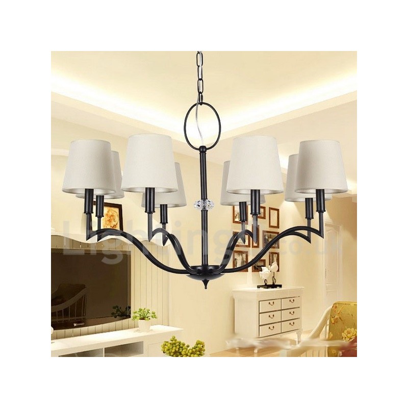 Lámpara de araña moderna contemporánea de 8 luces estilo vela