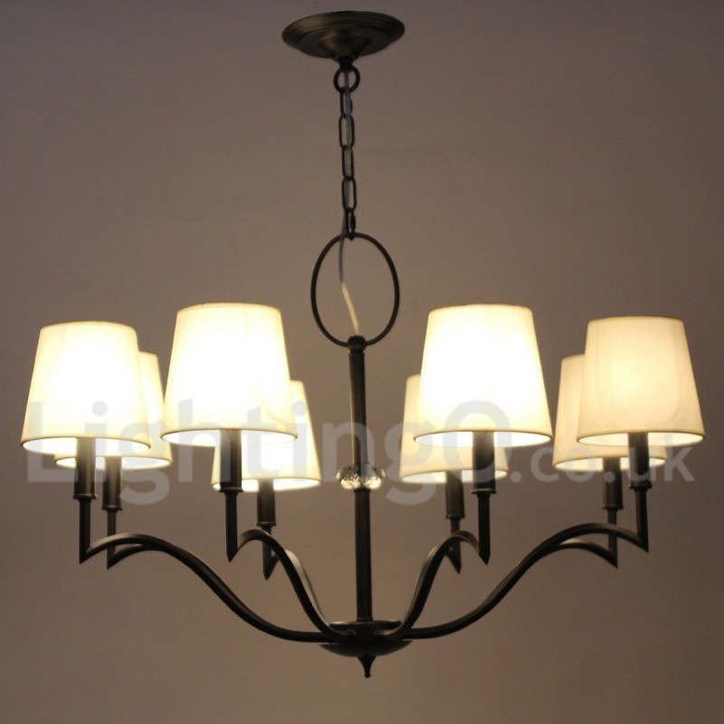 Lámpara de araña moderna contemporánea de 8 luces estilo vela