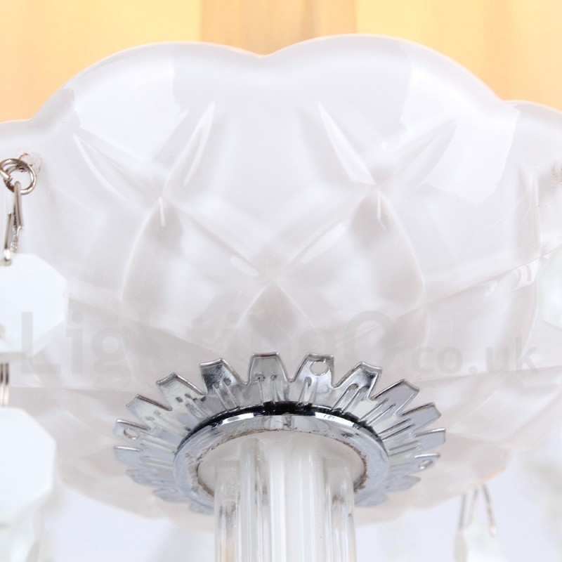 Lámpara de araña estilo vela de cristal K9 blanco de 6 luces