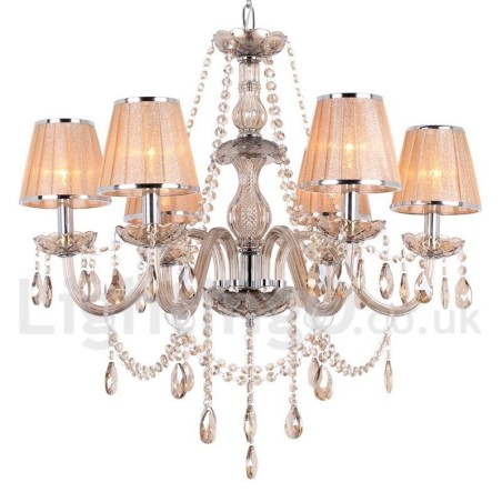 Lámpara de araña estilo vela de cristal K9 de 6 luces Lámpara de araña estilo vela de cristal K9 de 6 luces