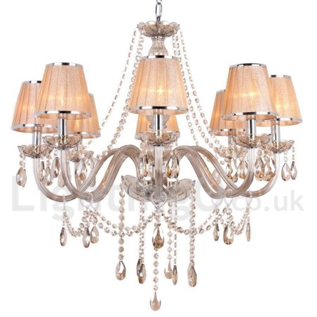 Lámpara de araña estilo vela de cristal K9 de 8 luces Lámpara de araña estilo vela de cristal K9 de 8 luces