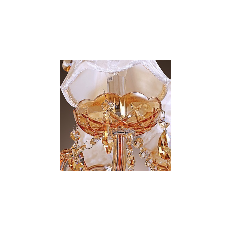 Lámpara de araña de lujo de estilo europeo de 6 luces con cristal K9