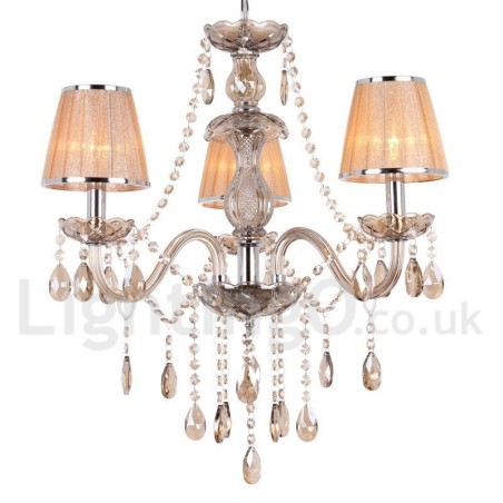 Lámpara de araña estilo vela de cristal K9 de 3 luces Lámpara de araña estilo vela de cristal K9 de 3 luces