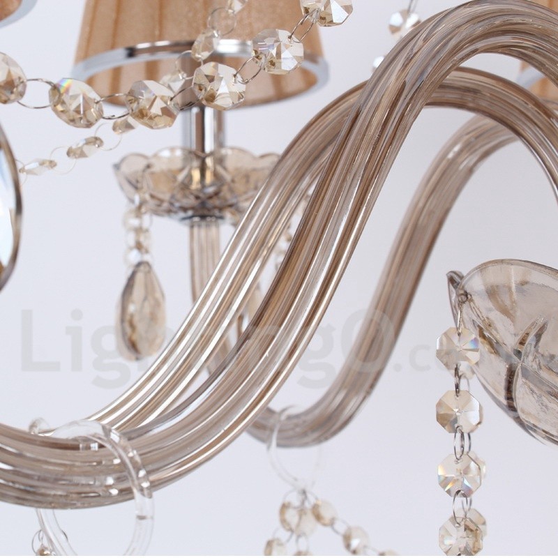 Lámpara de araña estilo vela de cristal K9 de 3 luces