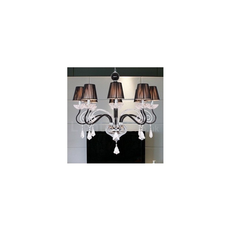 Lámpara de araña contemporánea de cristal K9 de 8 luces blancas estilo vela