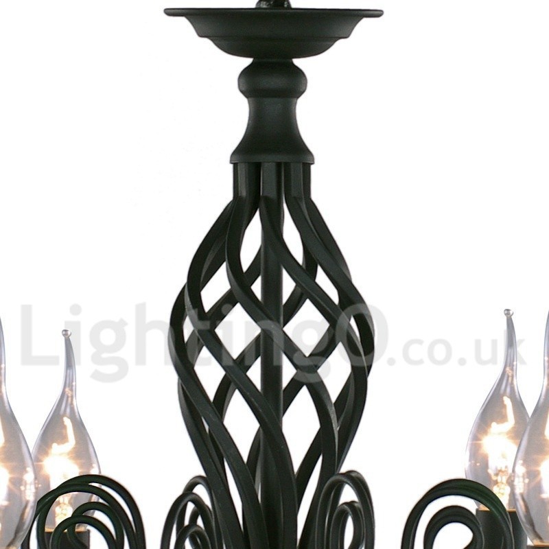 Lámpara de araña contemporánea estilo retro de 5 luces en color negro