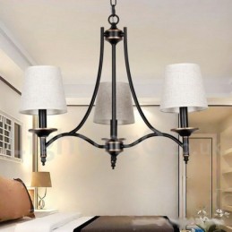Lámpara de araña contemporánea de 3 luces, estilo rústico retro negro