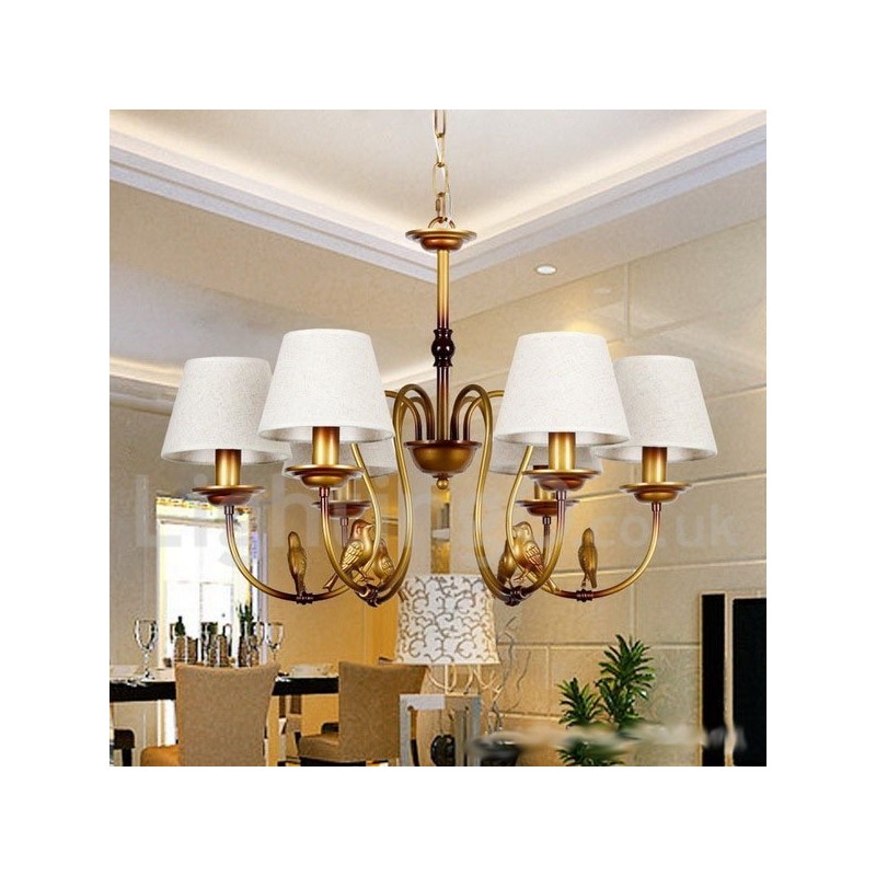 Lámpara de araña de 6 luces, estilo rústico retro contemporáneo y moderno