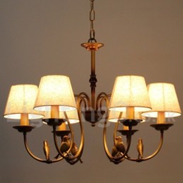 Lámpara de araña de 6 luces, estilo rústico retro contemporáneo y moderno