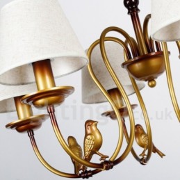 Lámpara de araña de 6 luces, estilo rústico retro contemporáneo y moderno