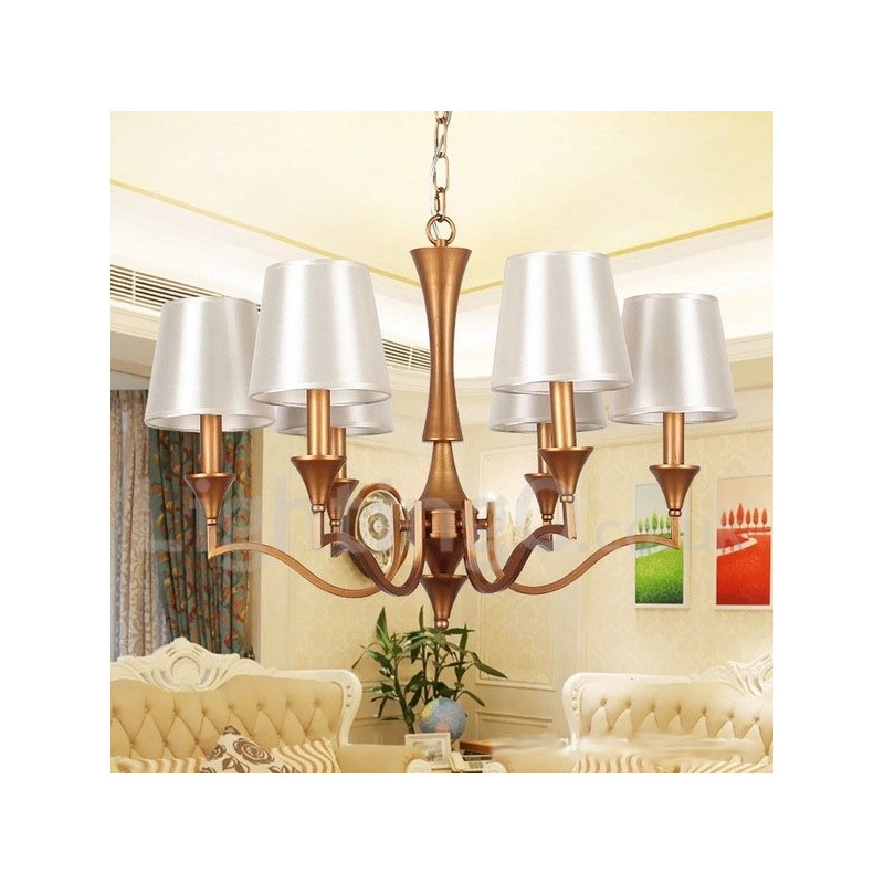Lámpara de araña estilo vela de 6 luces estilo mediterráneo