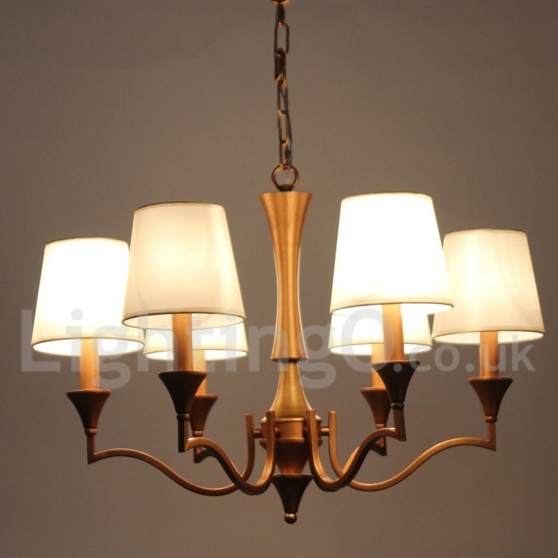 Lámpara de araña estilo vela de 6 luces estilo mediterráneo