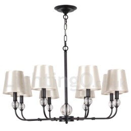Lámpara de araña contemporánea de estilo rústico retro negro de 8 luces