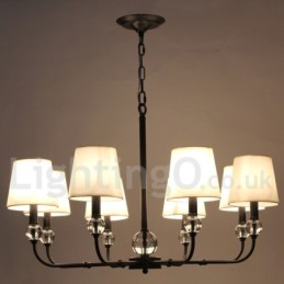 Lámpara de araña contemporánea de estilo rústico retro negro de 8 luces