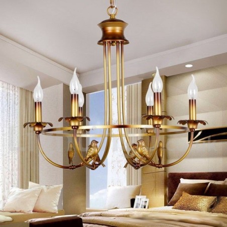 Lámpara de araña estilo vela retro de 6 luces Lámpara de araña estilo vela retro de 6 luces