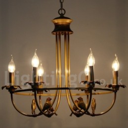 Lámpara de araña estilo vela retro de 6 luces