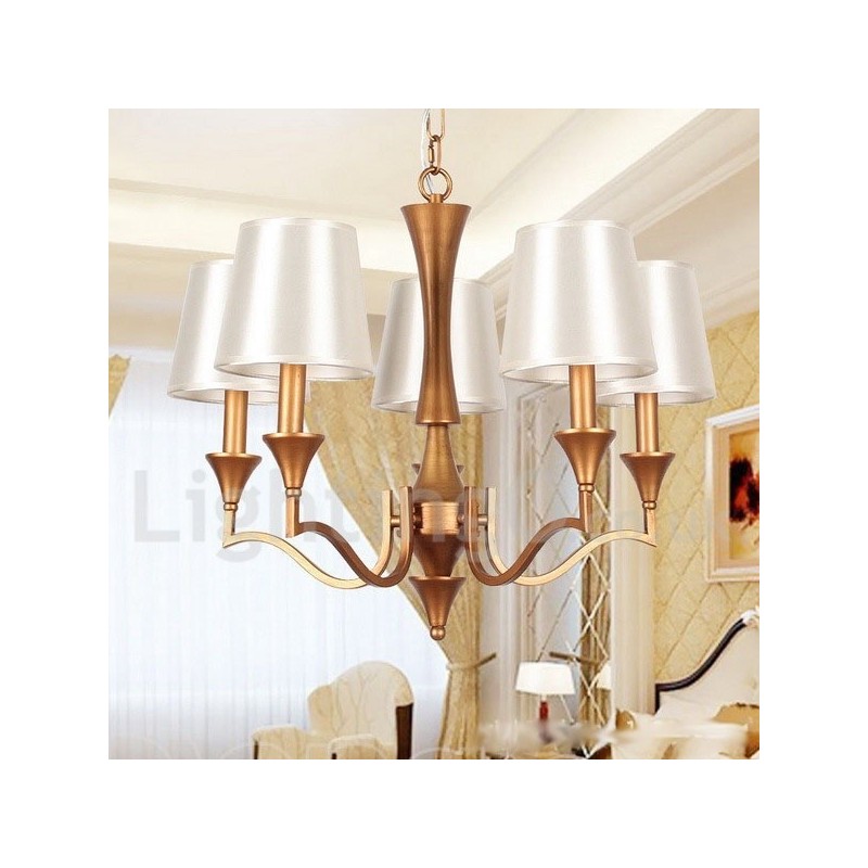 Lámpara de araña rústica de estilo mediterráneo con 5 luces