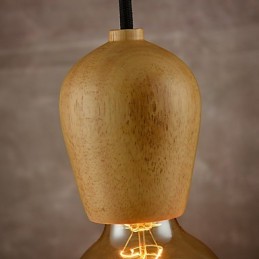 Lámpara de araña estilo mini moderna contemporánea de madera de bambú