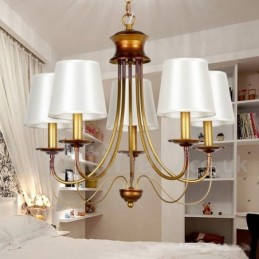 Lámpara de araña de 5 luces estilo rústico mediterráneo, moderna y contemporánea, estilo vela.