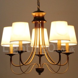 Lámpara de araña de 5 luces estilo rústico mediterráneo, moderna y contemporánea, estilo vela.