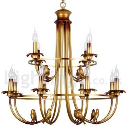 Lámpara de araña estilo vela retro de 12 luces