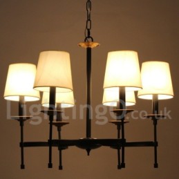 Lámpara de araña contemporánea de 6 luces estilo retro negro