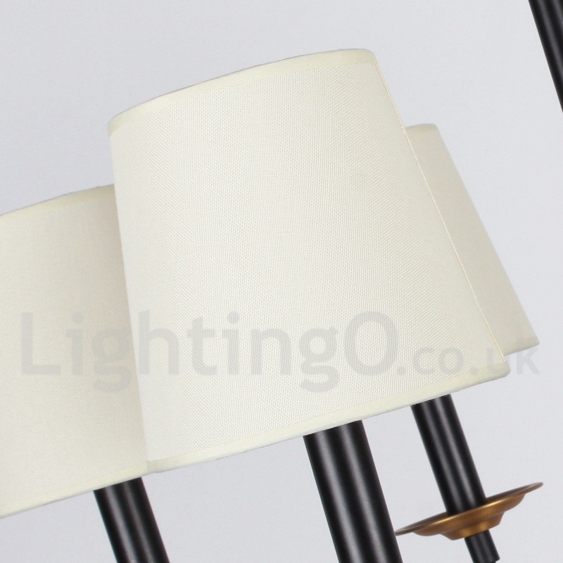 Lámpara de araña contemporánea de 6 luces estilo retro negro