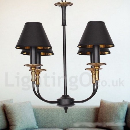 Lámpara de araña estilo vela contemporáneo retro de 4 luces Lámpara de araña estilo vela contemporáneo retro de 4 luces