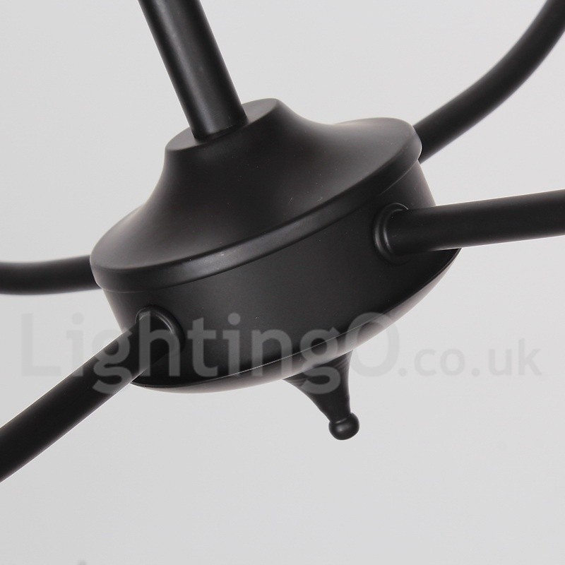 Lámpara de araña estilo vela contemporáneo retro de 4 luces