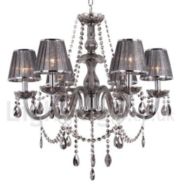 Lámpara de araña estilo vela de cristal K9 de 6 luces