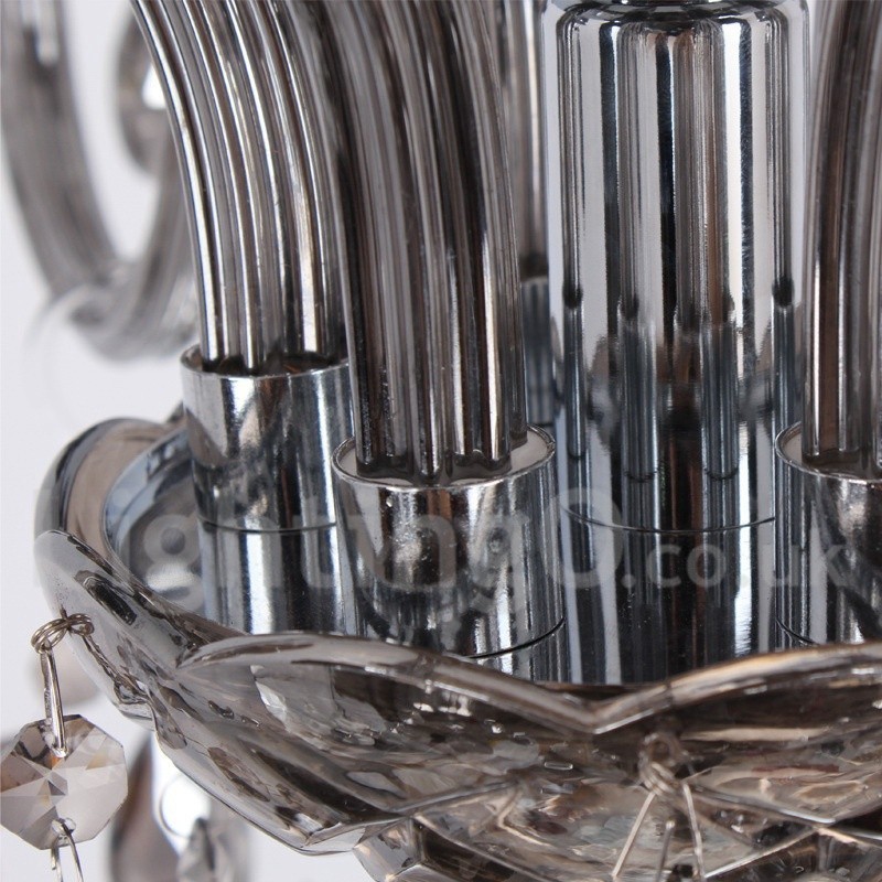 Lámpara de araña estilo vela de cristal K9 de 6 luces