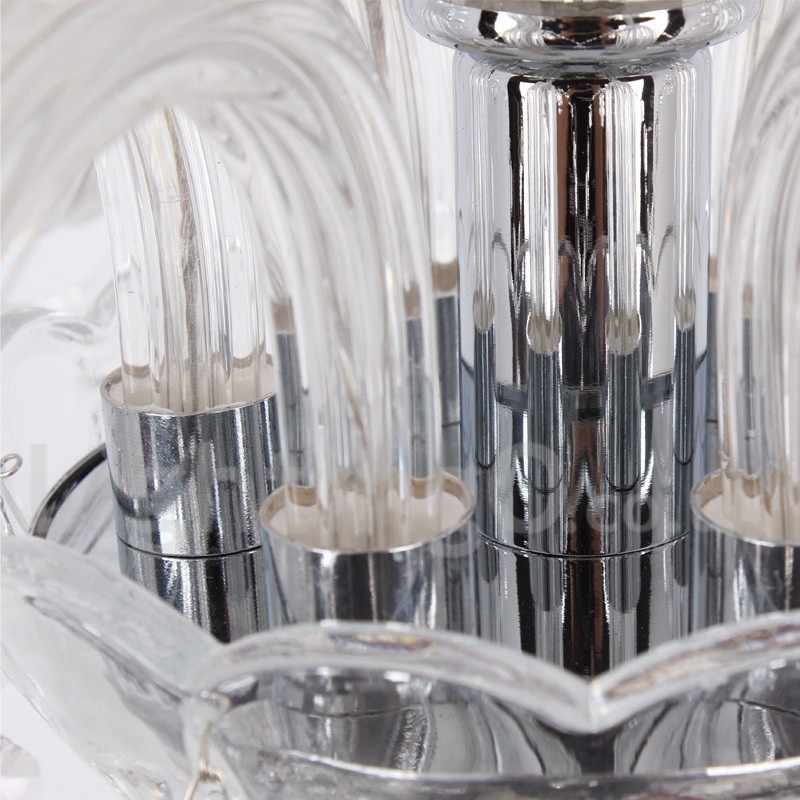 Lámpara de araña contemporánea de cristal K9 de 8 luces estilo vela