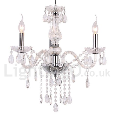 Lámpara de araña contemporánea de cristal K9 de 3 luces estilo vela Lámpara de araña contemporánea de cristal K9 de 3 luces estilo vela