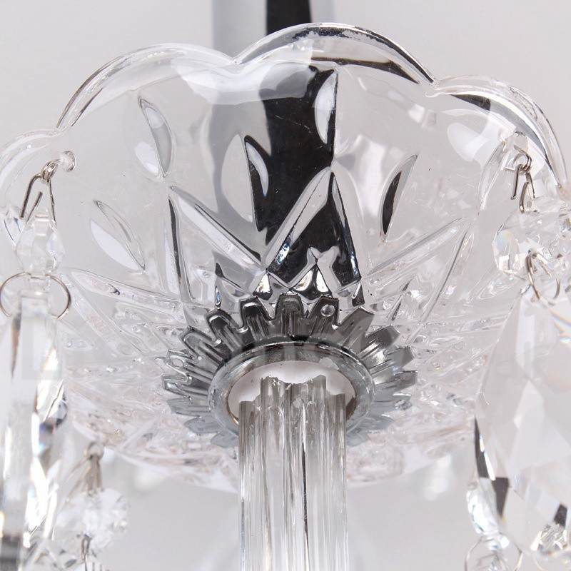 Lámpara de araña contemporánea de cristal K9 de 3 luces estilo vela