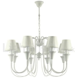 Lámpara de araña estilo vela retro blanca de 8 luces