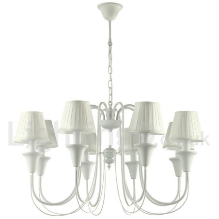 Lámpara de araña estilo vela retro blanca de 8 luces Lámpara de araña estilo vela retro blanca de 8 luces