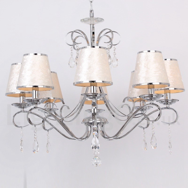 Lámpara de araña contemporánea de cristal K9 de 8 luces estilo vela