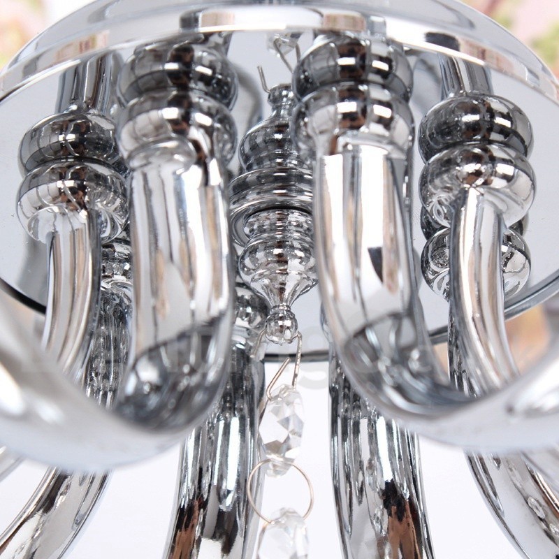 Lámpara de araña contemporánea de cristal K9 de 8 luces estilo vela