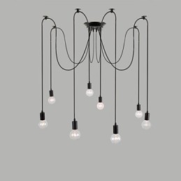 Lámpara colgante de 8 luces, estilo tradicional, clásico, retro, de metal.