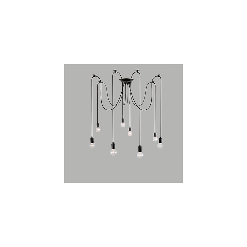 Lámpara colgante de 8 luces, estilo tradicional, clásico, retro, de metal.
