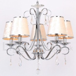 Lámpara de araña contemporánea de cristal K9 de 5 luces estilo vela