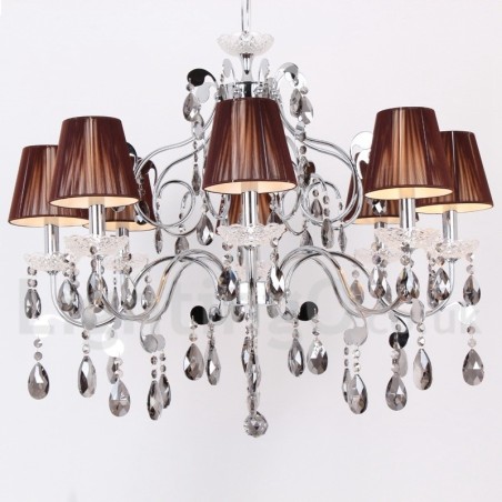 Lámpara de araña contemporánea de cristal K9 de 8 luces estilo vela Lámpara de araña contemporánea de cristal K9 de 8 luces estilo vela