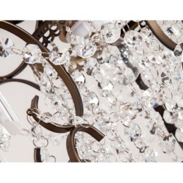 Lámpara de araña de hierro pintado con cristal transparente, iluminación moderna