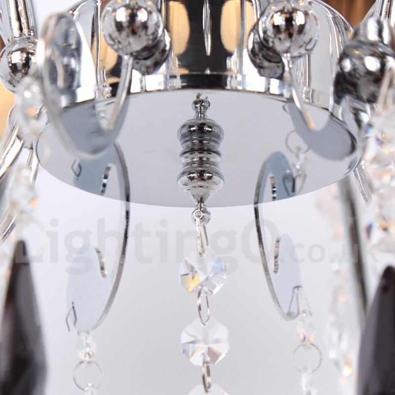 Lámpara de araña contemporánea de cristal K9 de 6 luces estilo vela