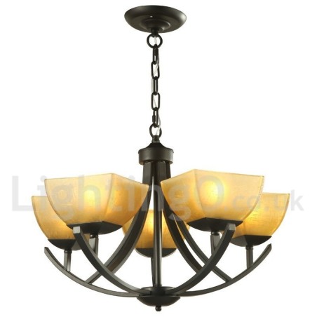 Lámpara de araña de 5 luces estilo mediterráneo con forma de vela negra Lámpara de araña de 5 luces estilo mediterráneo con forma de vela negra