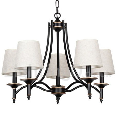 Lámpara de araña de 5 luces, estilo rústico, retro, negro, contemporánea, estilo vela Lámpara de araña de 5 luces, estilo rústico, retro, negro, contemporánea, estilo vela