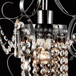 Lámpara de araña de hierro pintado con cristal transparente, iluminación moderna